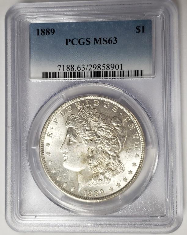 1889 Morgan Silver Dollar $1 PCGS MS63 (1 of 4)