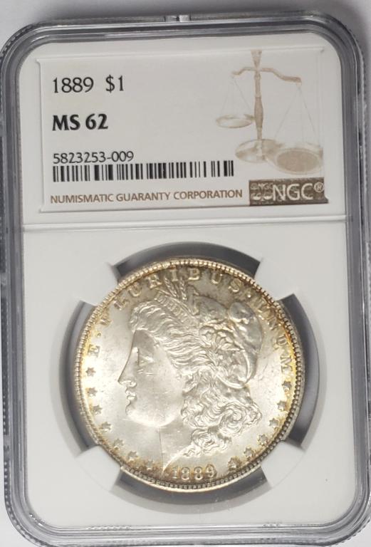 1889-P $1 Morgan Silver Dollar NGC MS62 (1 of 4)