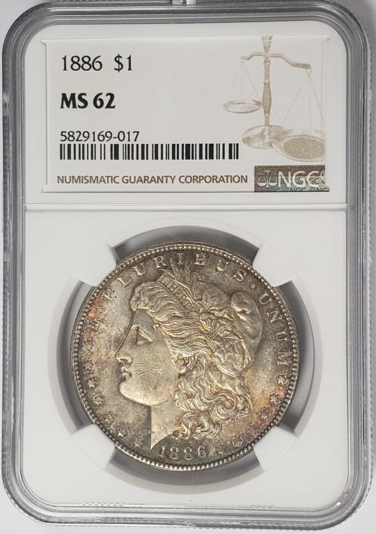 1886-P Morgan Silver Dollar $1 NGC MS62 (1 of 4)