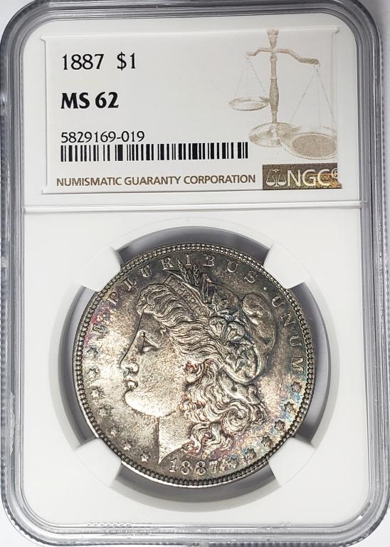 1887-P Morgan Silver Dollar $1 NGC MS62 (1 of 4)