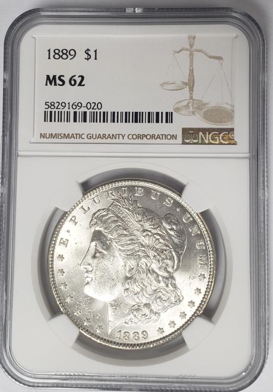 1889-P Morgan Silver Dollar $1 NGC MS62 (1 of 4)