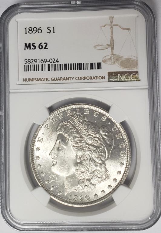1896-P Morgan Silver Dollar $1 NGC MS62 (1 of 4)