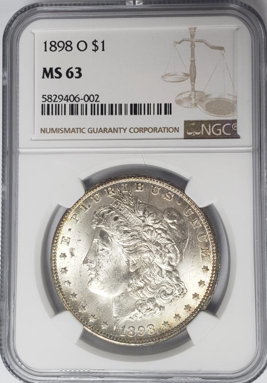 1898-O Morgan Silver Dollar $1 NGC MS63 (1 of 4)