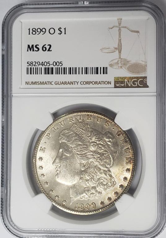 1899-O Morgan Silver Dollar $1 NGC MS62 (1 of 4)