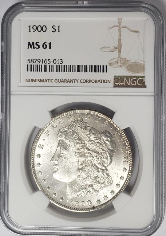 1900-P Morgan Silver Dollar $1 NGC MS61 (1 of 4)