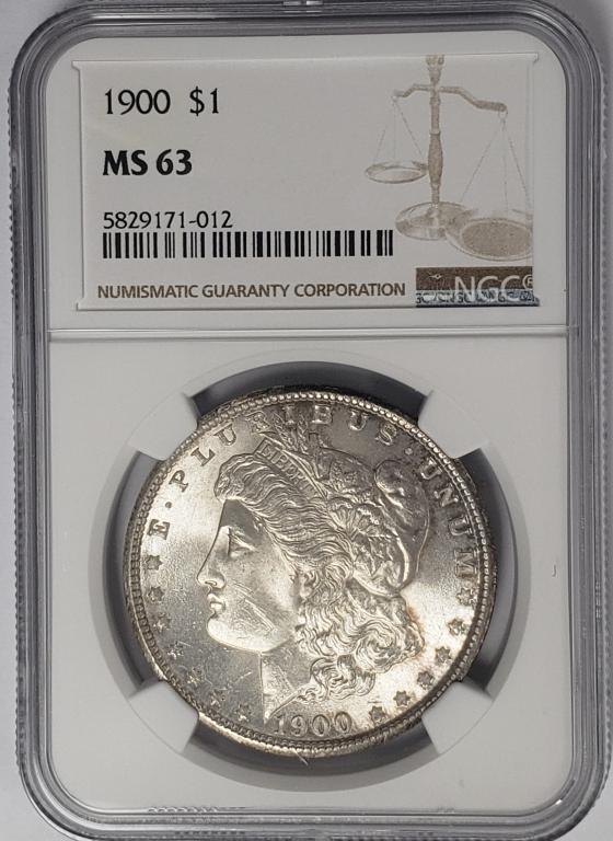 1900-P Morgan Silver Dollar $1 NGC MS63 (1 of 4)