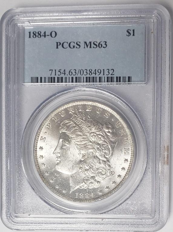 1884-O Morgan Silver Dollar $1 PCGS MS63 (1 of 8)