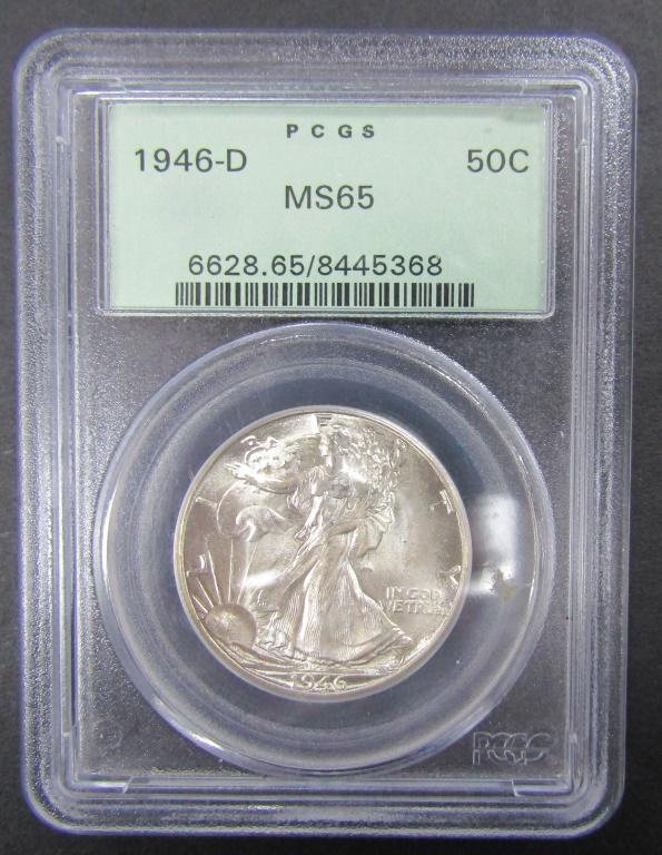 1946-D WALKING LIBERTY HALF $ PCGS MS65 (1 of 2)
