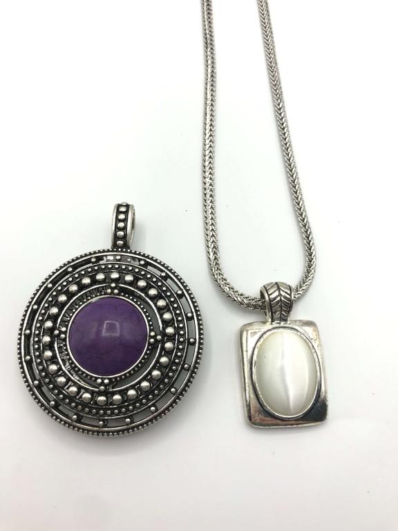 MONET NECKLACE W 2 HUGE PENDANTS: BID NOW!!!!!!!!!!!!!!!!!!!!!