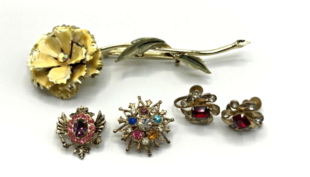 CORO BROOCHES + PAIR EARRINGS (1 of 2)