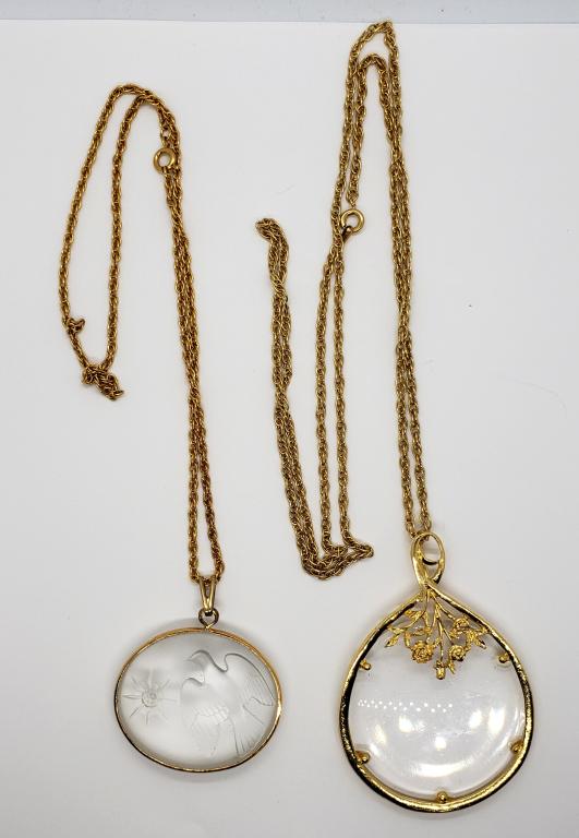 2-VINTAGE GOLD TONED NECKLACES WITH SEE (1 of 3)
