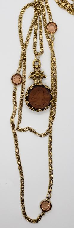 VINTAGE GOLDETTE LAYERED NECKLACE INTAGLIO: CAMEO PENDANT