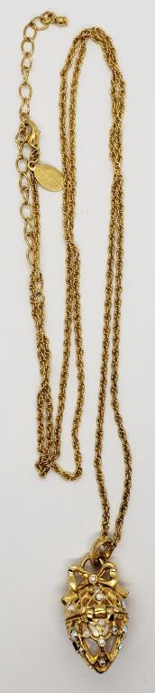 VINTAGE JOAN RIVERS EGG CHARM LOCKET NECKLACE (1 of 5)