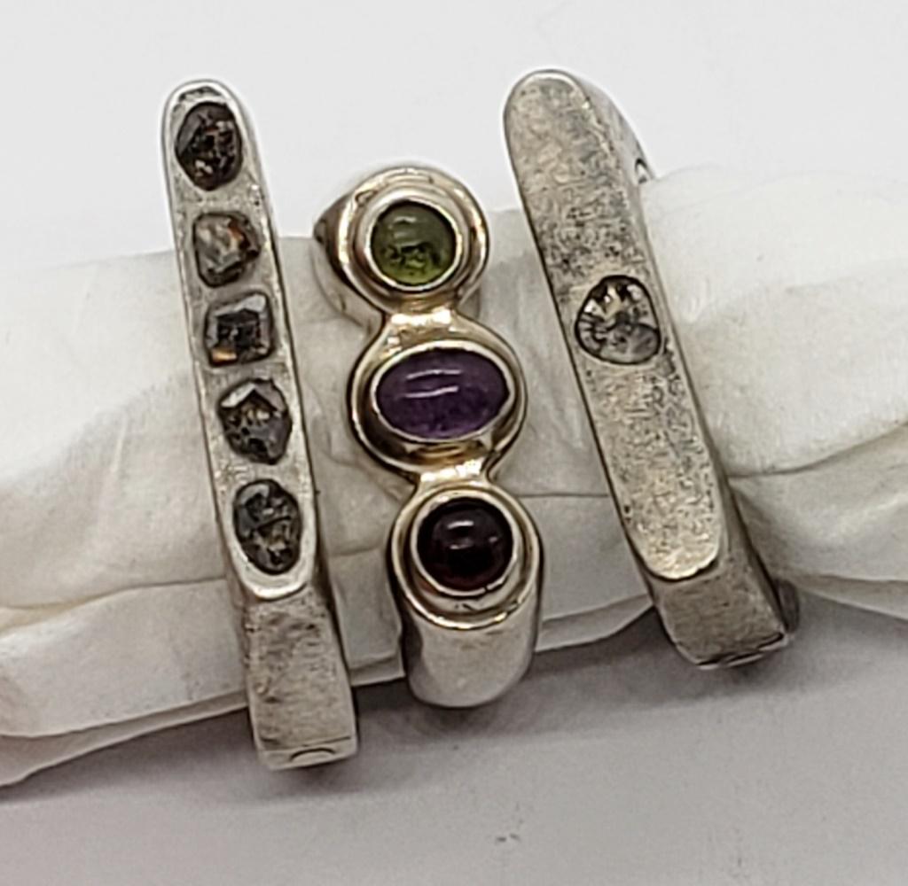 3-UNIQUE STERLING RINGS WITH A SQUARE-LIKE (1 of 9)