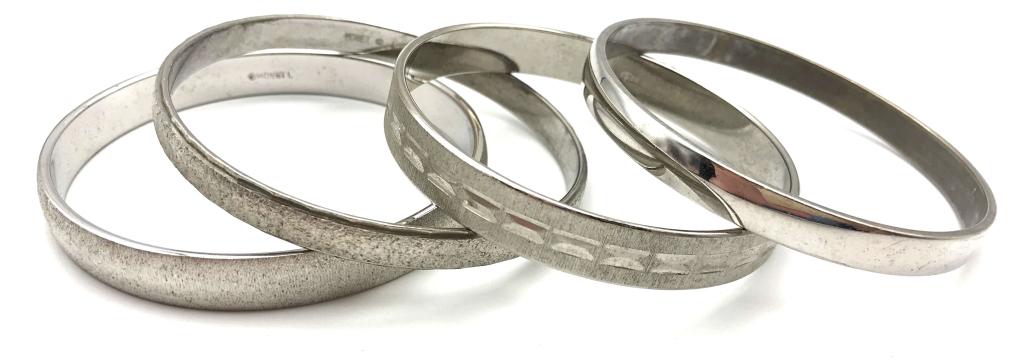 4 MONET BRACELETS SILVER TONE: BID TODAY!!