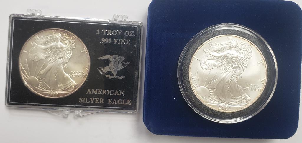 1999 & 2000 AMERICAN SILVER EAGLES (1 of 2)