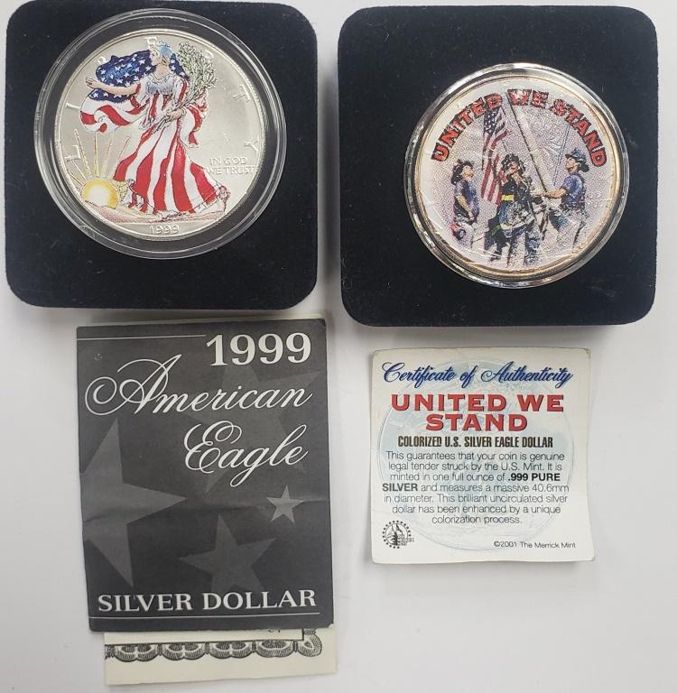1999 & 2002 AMERICAN SILVER EAGLES (1 of 2)