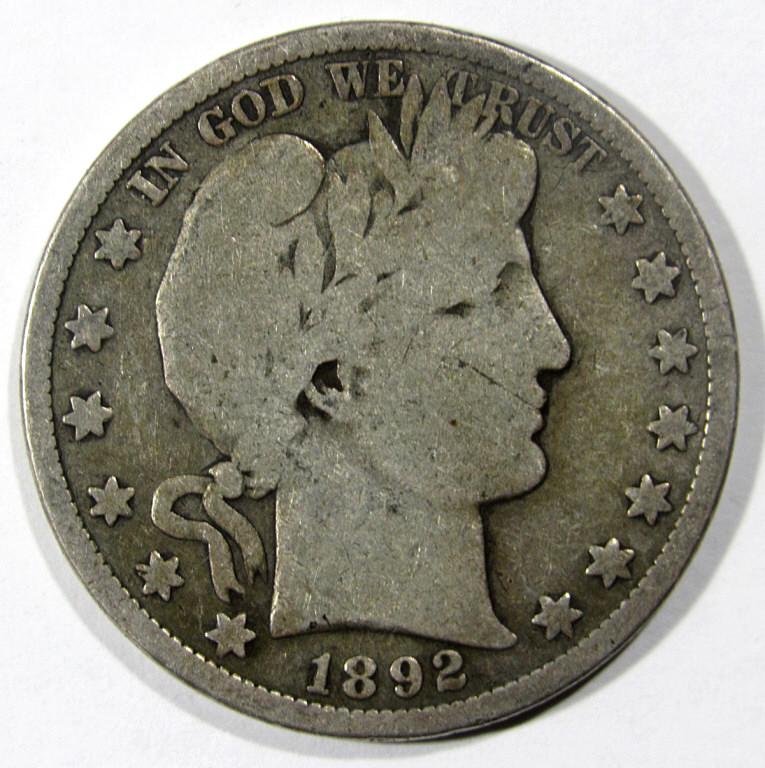 1892-S BARBER HALF DOLLAR GOOD (1 of 5)