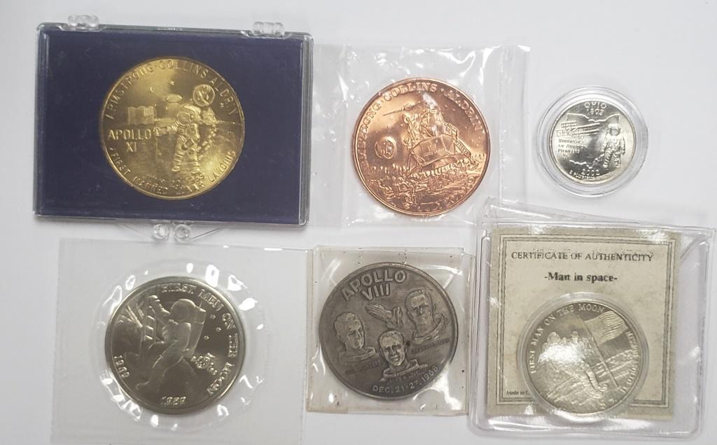 MOON LANDING COMMEM COIN LOT (6 DIFF) (1 of 2)