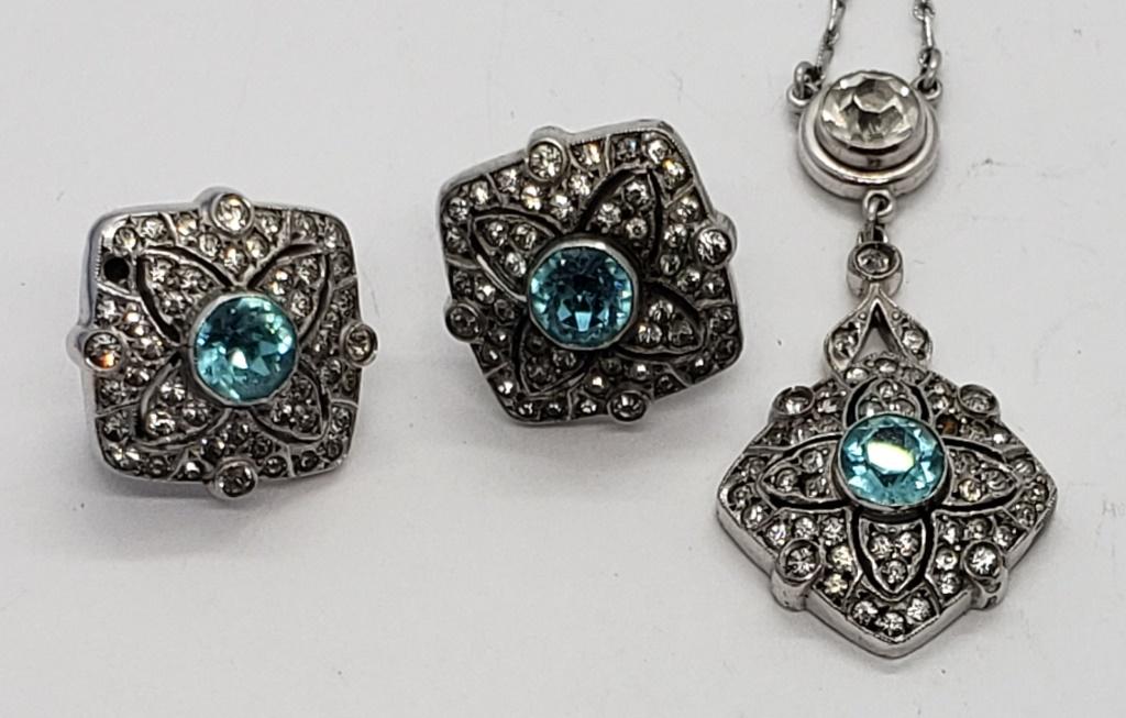 VTG STERLING NECKLACE & EARRING SET (1 of 5)