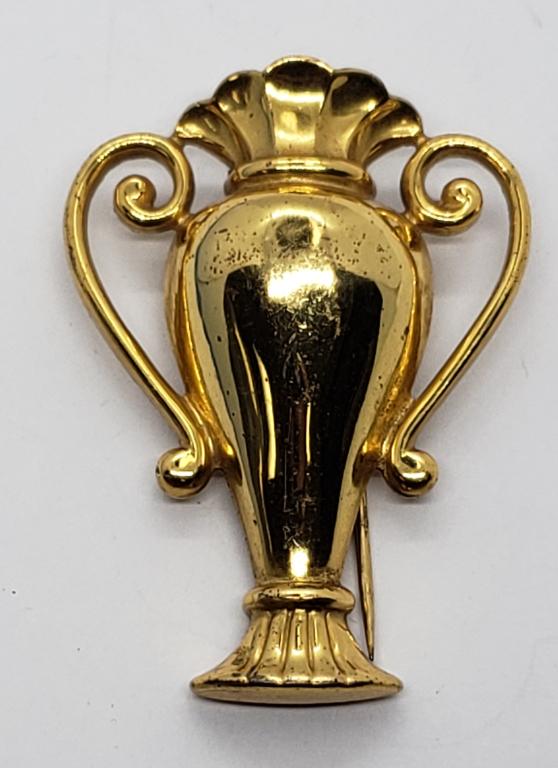 MONET STERLING VASE PIN GOLD TONED (1 of 3)
