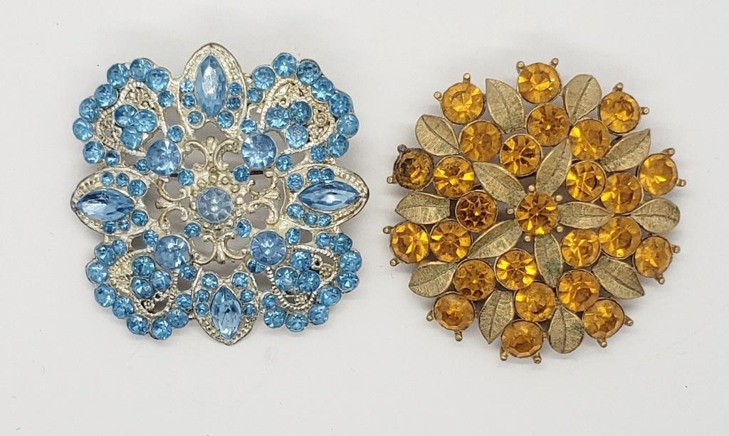2-VTG RHINESTONE BROOCHES (1 of 4)