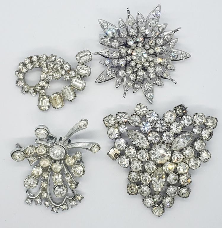(4) RHINESTONE VTG BROOCHES (1 of 3)