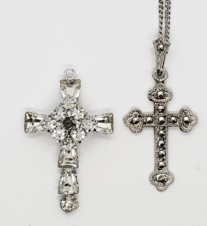 (2) STERLING CROSS PENDANTS (1 of 6)