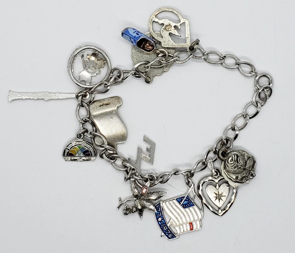 STERLING CHARM BRACELET from OHIO (1 of 2)