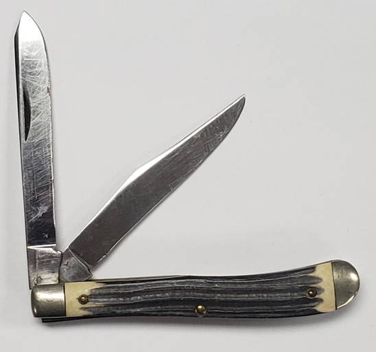 Vintage Queen Steel 2 Blade Pocket Knife Stag Ha