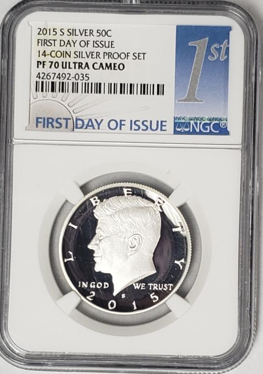 2015 S Silver Kennedy Half NGC PF70 Ultra Cameo (1 of 4)