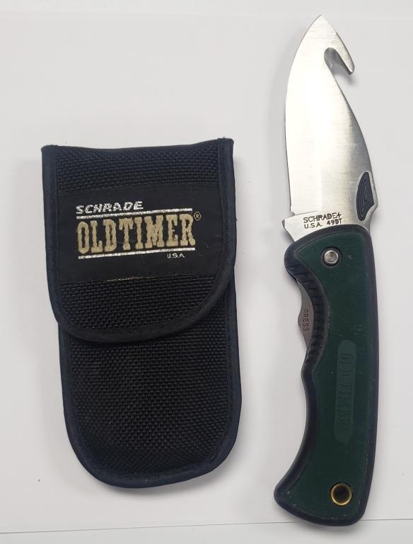 Vintage Schrade 49OT Old Timer Hunting/Skinning K: Comes with soft sheath.