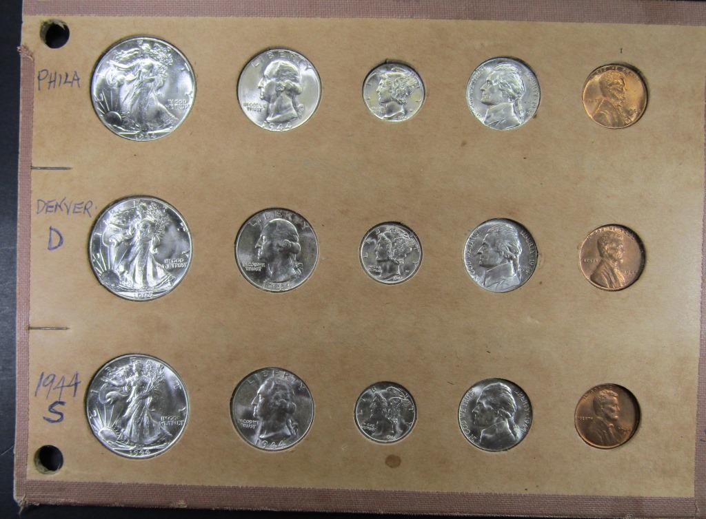 1944 P-D-S MINT SET in WAYTE RAYMOND HOLDER (1 of 2)