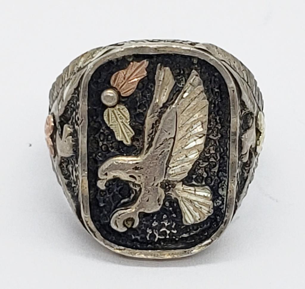 925 / 12K BLACK HILLS GOLD EAGLE RING (1 of 5)