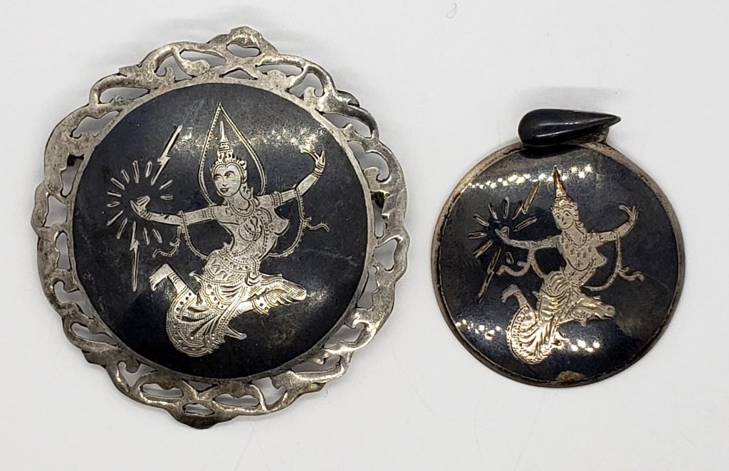VINTAGE STERLING SIAM DANCING LADY JEWLERY (1 of 5)