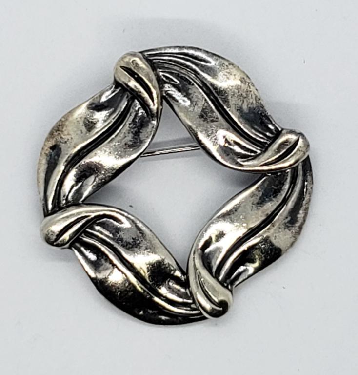 Signed Margot De Taxco Sterling Large Brooch (1 of 4)