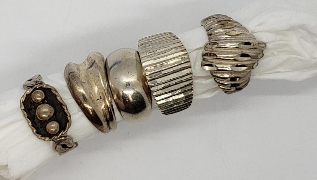 5-STERLING RINGS (1)MARKED MEXICO (1 of 7)