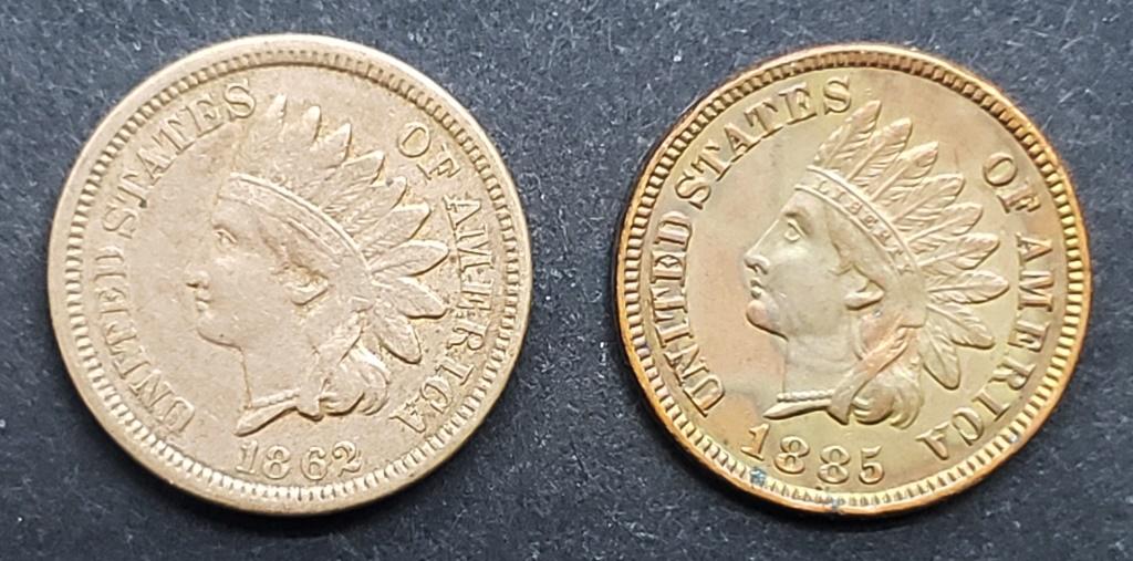 1862 & 1885 INDIAN CENTS - NICE CONDITION (1 of 2)