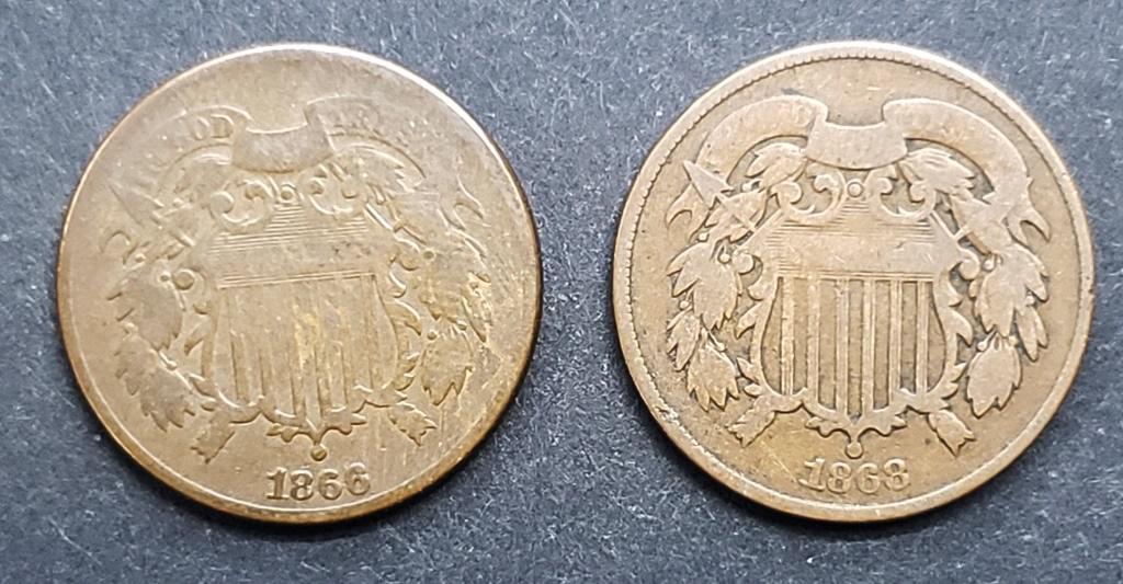 1866 & 1868 TWO CENT PIECE (1 of 2)