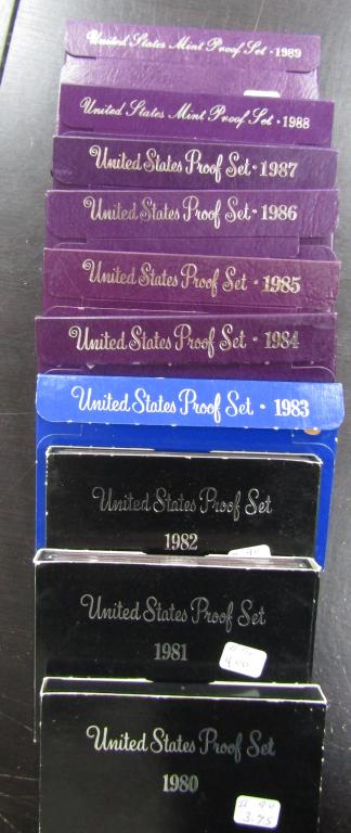 1980 THRU 1989 US PROOF SETS (1 of 1)