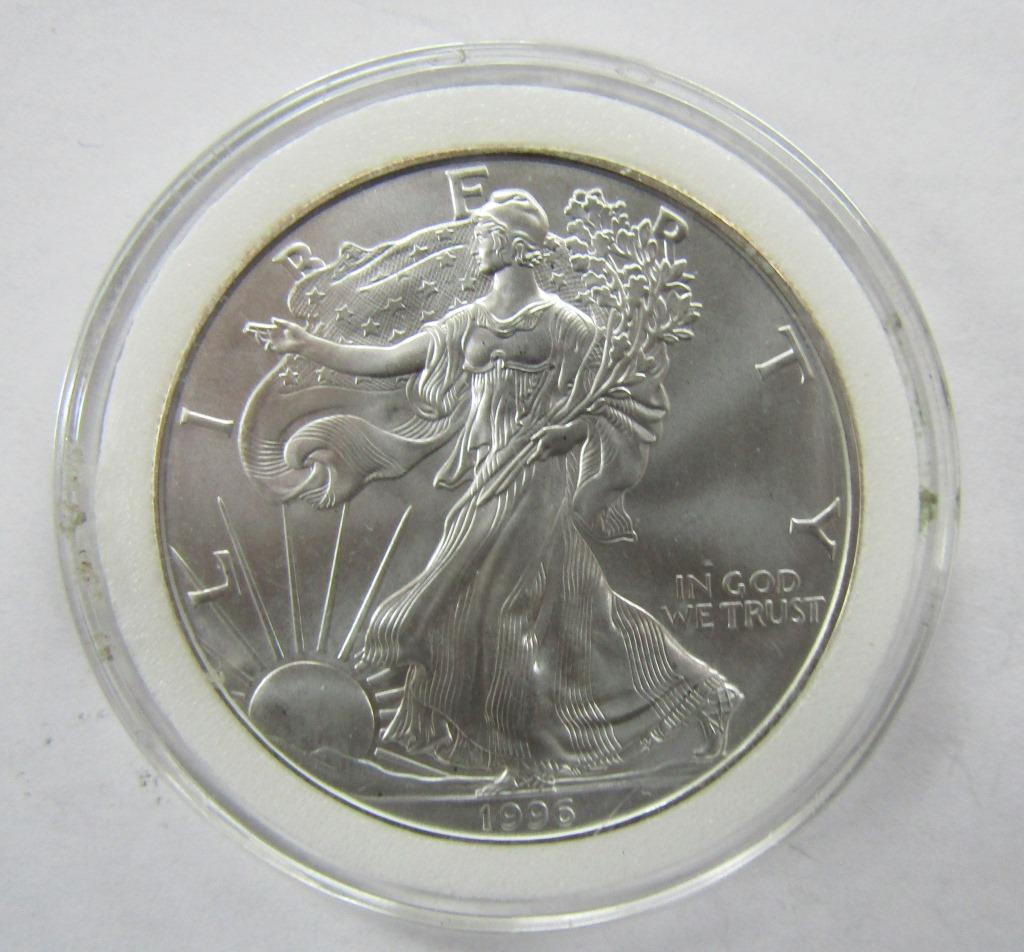 1 - 1996 American Silver Eagle 1 oz Fine Silver 99 (1 of 2)