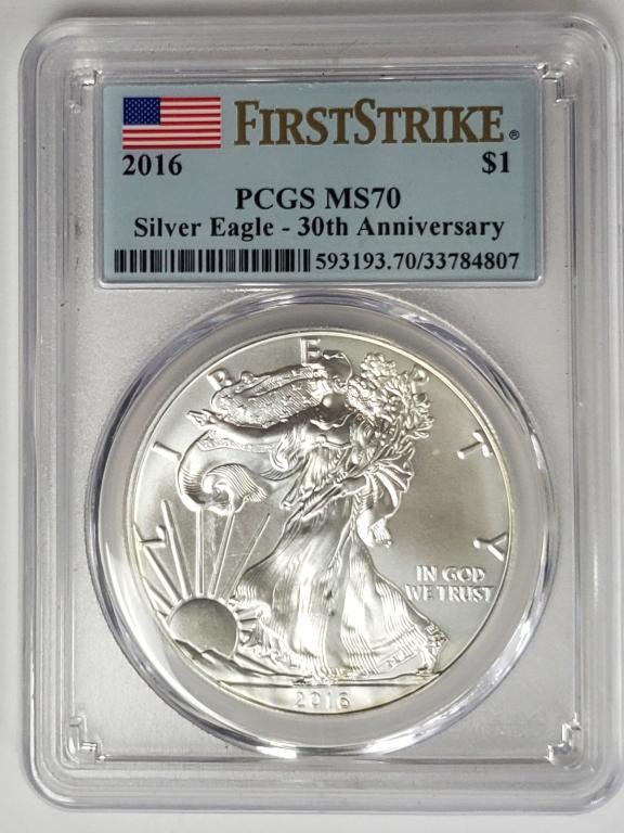 2016 AMERICAN SILVER EAGLE PCGS MS70 (1 of 4)