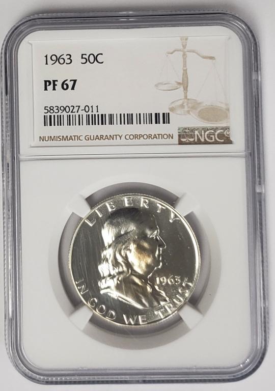 1963 50C Franklin Half Dollar NGC PF67 (1 of 4)