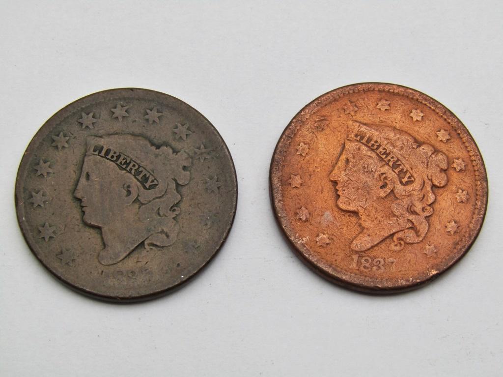 1835 & 1837 LARGE CENT VG's (1 of 2)