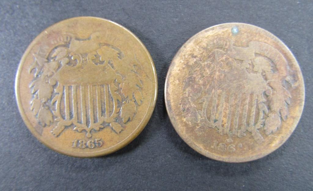 1864 & 1865 TWO CENT PIECES (1 of 2)