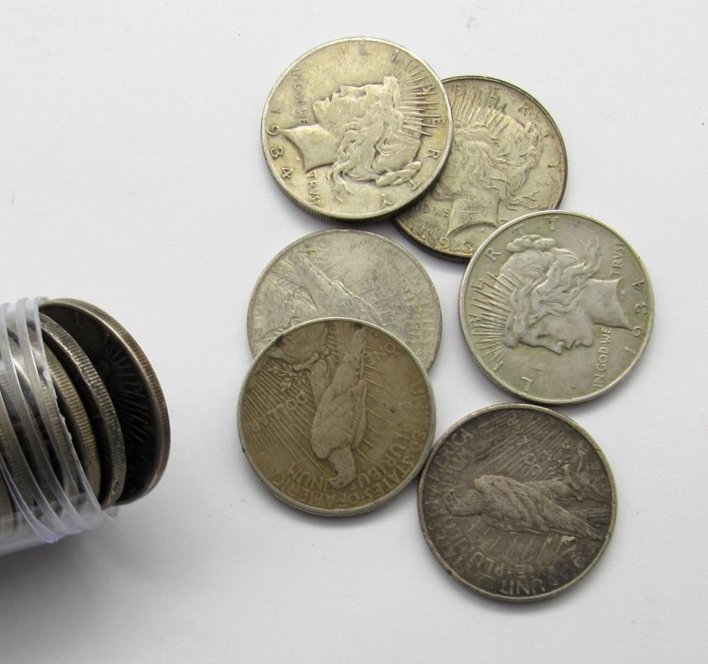 1934 PEACE DOLLAR ROLL (20 COINS) (1 of 3)