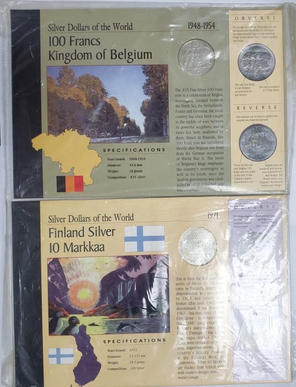 2-SILVER FOREIGN COINS: Finland 1971 10 Markkaa Silver Coin & 1951 100 FRANCS KINGDOM of BELGIUM