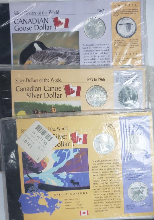 3-CANADA SILVER DOLLARS (1 of 2)