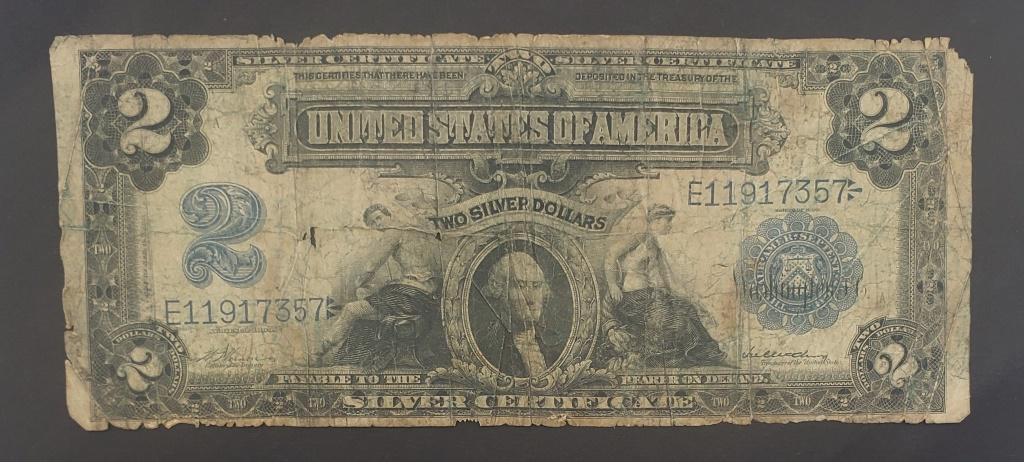 1899 $2 SILVER CERTIFICATE NOTE (1 of 2)