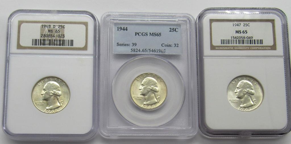 3 Grade Washington Quarters NGC, PCGS (1 of 2)